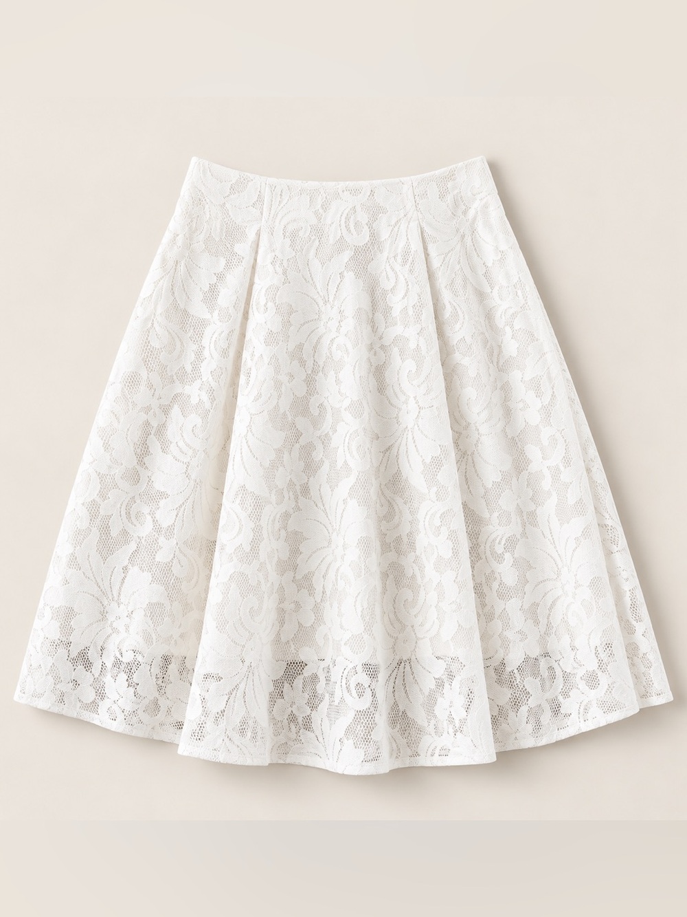 Topshop White Lace A-Line Skirt